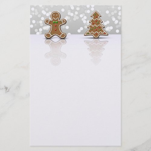 Glamour Gingerbread Man and Tree _ Stationery