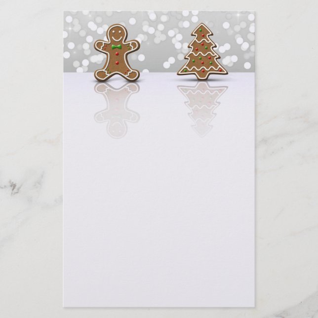 Glamour Gingerbread Man and Tree - Stationery (Front)