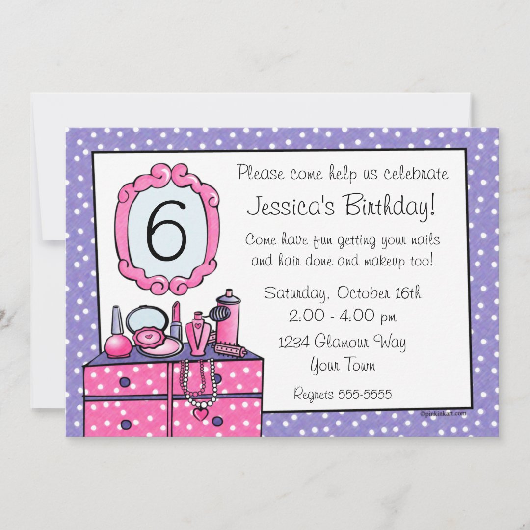 Glamour Girl Birthday Party Invitation Zazzle