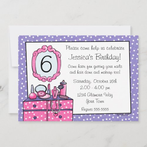 Glamour Girl Birthday Party Invitation
