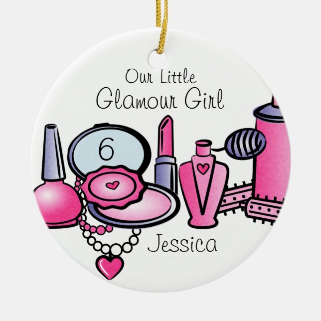 Glamour Girl Birthday Personalized Ornament (Front)