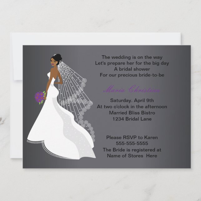 Glamour Girl Bridal Shower Invitation 1(c1) (Front)