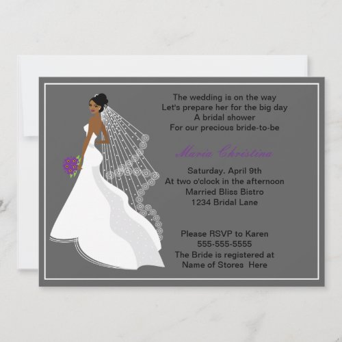 Glamour Girl Bridal Shower Invitation 1c3a