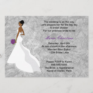 Glamour Girl Bridal Shower Invitation 1(cback)