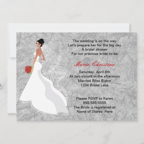 Glamour Girl Bridal Shower Invitation 2