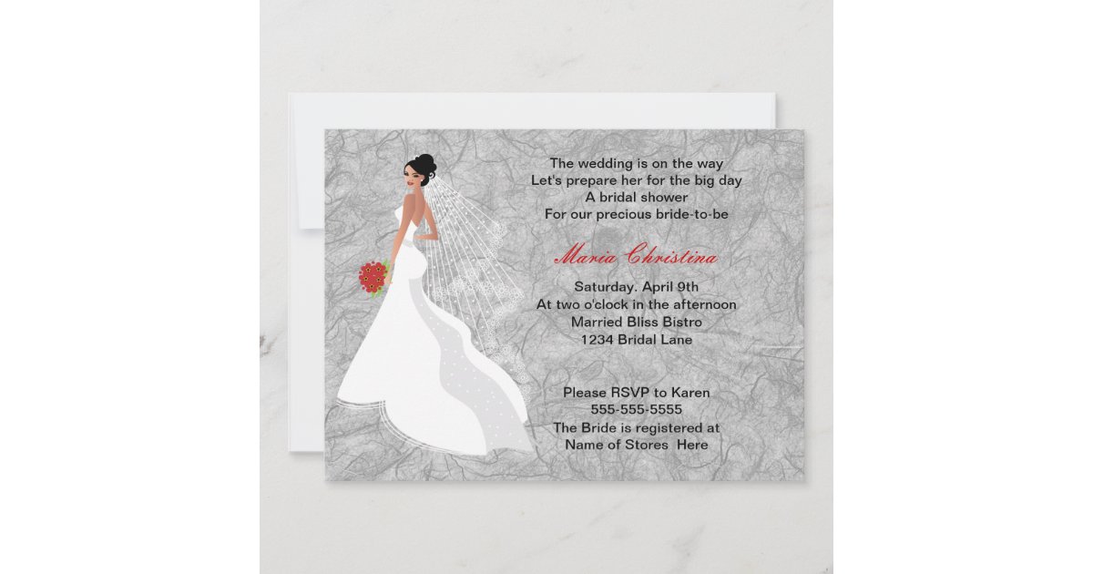 Glamour Girl Bridal Shower Invitation 2 Zazzle