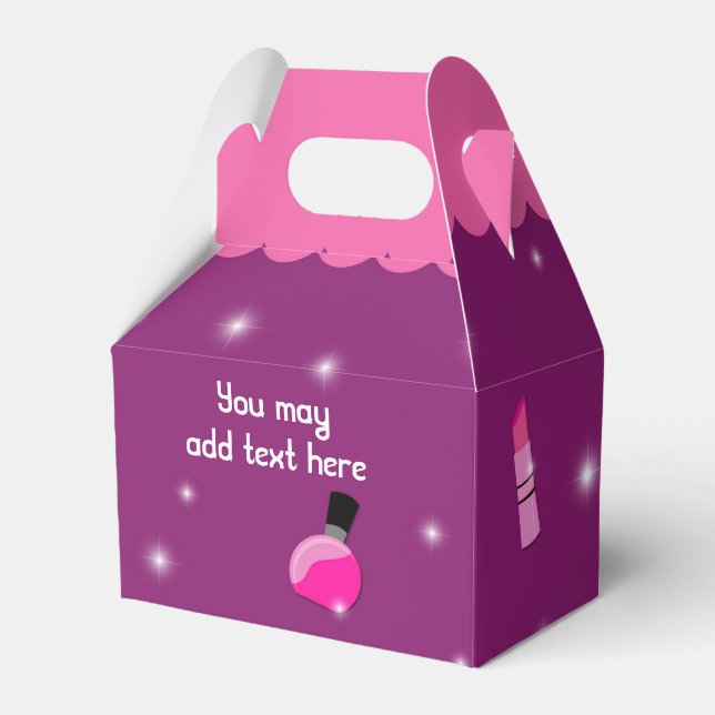 Glamour Girl Makeup Glam Diva Party Favor Boxes (Front Side)