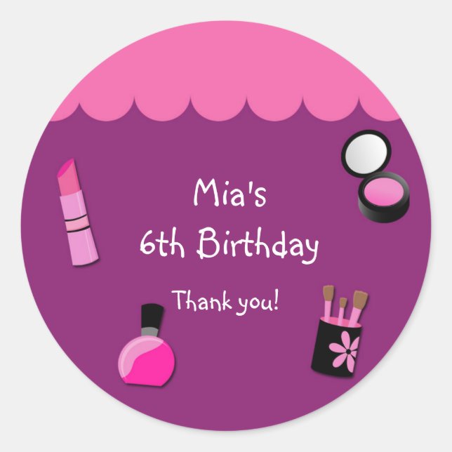 Glamour Girls Makeup Dress up Party Favor Sticker (Front)