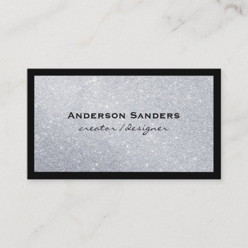 Glamour Glitter and Black Border Business Card