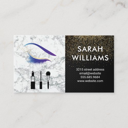 Glamour Glitter Eye Lash Beauty Business Card