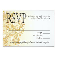 Glamour Glitter Luxe Ombre RSVP | champagne Card