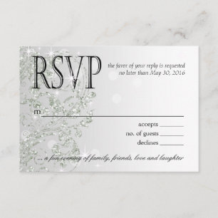 Glamour Glitter Luxe Ombre RSVP silver ice Card