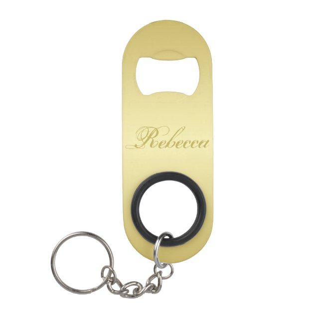 Glamour gold background Personalized Template Name Keychain Bottle Opener (Front)