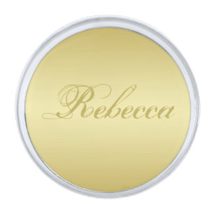Glamour gold background Personalized Template Name Silver Finish Lapel Pin