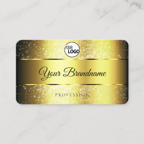 Glamour Gold Effects Sparkle Glitter Logo Initials Business Card