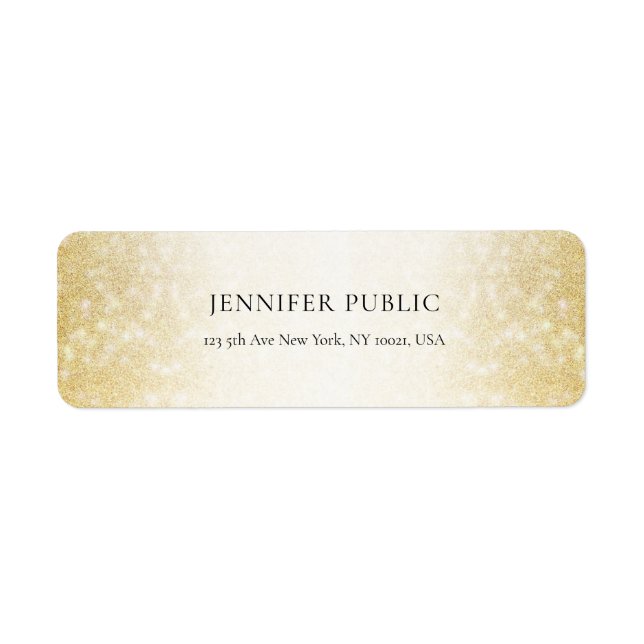 Glamour Gold Glitter Modern Elegant Template Label (Front)