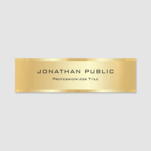 Glamour Gold Look Custom Modern Elegant Template Name Tag