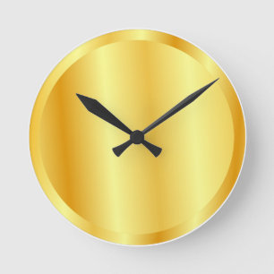 Glamour Gold Look Elegant Trendy Template Round Clock