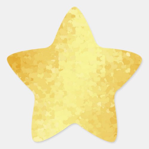 Glamour Gold Look Hearts Blank Template Star Sticker
