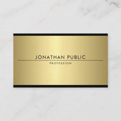 Glamour Gold Look Modern Elegant Simple Template Business Card