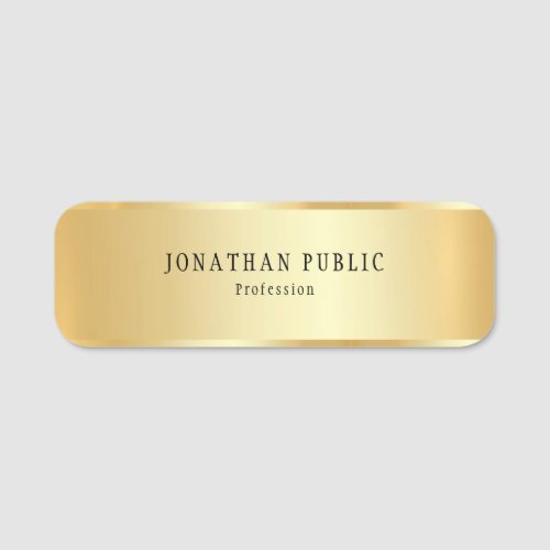 Glamour Gold Look Modern Elegant Simple Template Name Tag