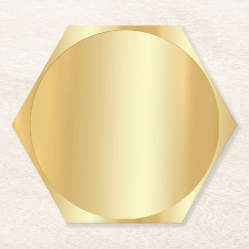 Glamour Gold Look Trendy Elegant Blank Template Paper Coaster