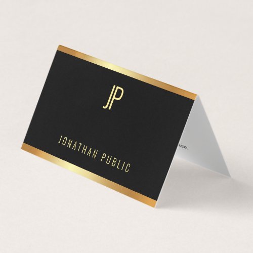 Glamour Gold Luxury Modern Elegant Template Folded Business Card