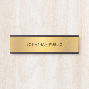 Glamour Gold Minimalist Template Elegant Modern Door Sign