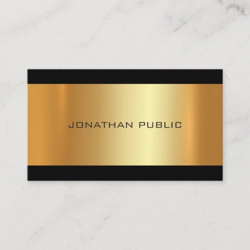 Glamour Gold Modern Graceful Luxury Elegant Plain Business Card