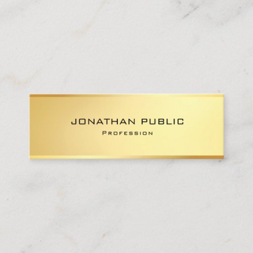 Glamour Gold Modern Trendy Simple Template Mini Business Card