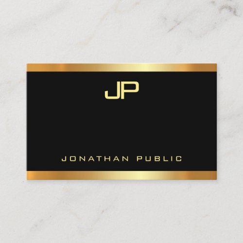 Glamour Gold Monogram Modern Elegant Template Business Card