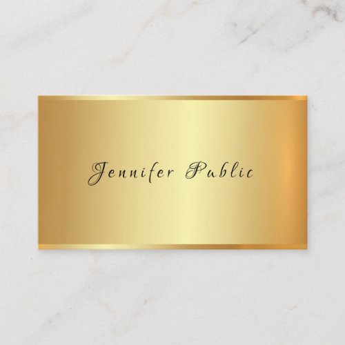 Glamour Gold Plain Professional Hand Script Modern Business Card