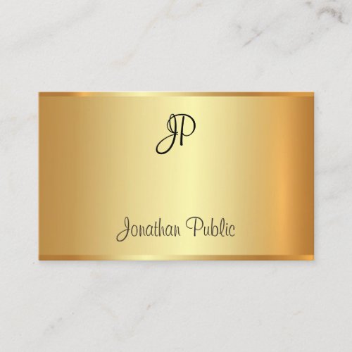 Glamour Gold Professional Handwritten Monogram Top Business Card