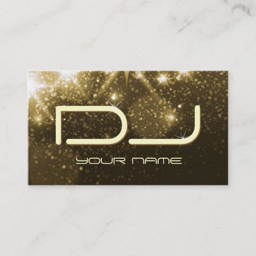 Glamour Gold Sparkles _ Party DJ Business Card