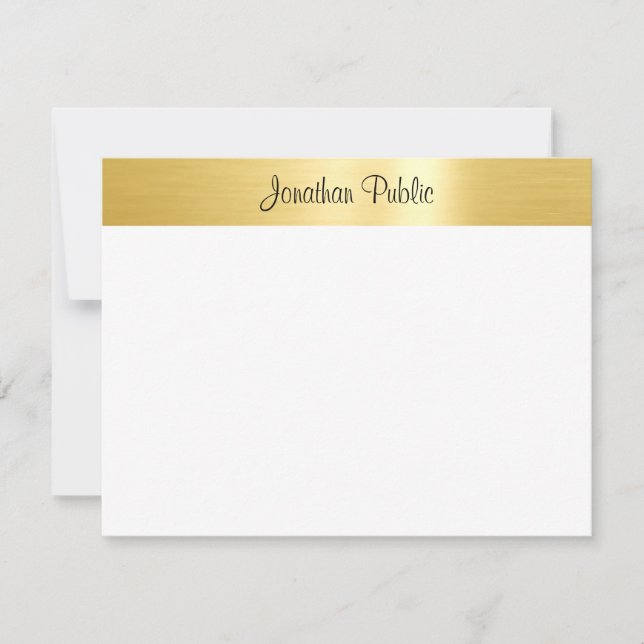 Glamour Gold Template Handwritten Script Name (Front)