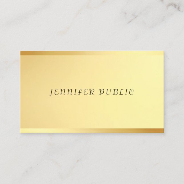 Glamour Gold Template Modern Excellent Design Business Card (Front)