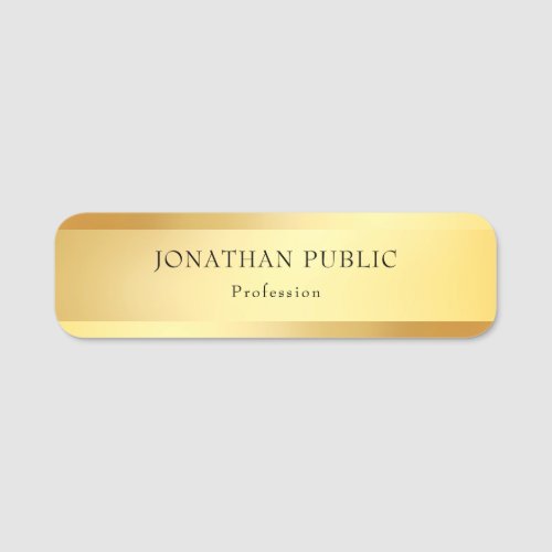 Glamour Gold Template Trendy Modern Minimalist Name Tag