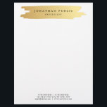 Glamour Gold White Elegant Modern Template Letterhead<br><div class="desc">Glamour Gold White Elegant Modern Template Letterhead.</div>