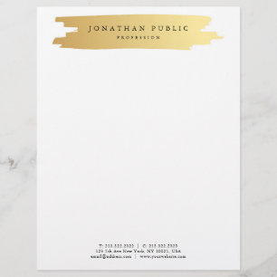 Glamour Gold White Elegant Modern Template Letterhead