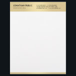 Glamour Gold White Modern Elegant Simple Template Letterhead<br><div class="desc">Glamour Gold White Modern Elegant Simple Template Letterhead.</div>