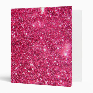 Glamour Hot Pink Glitter 3 Ring Binder