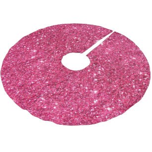 Pink Christmas Tree Skirts Zazzle Glamour Hot Pink Glitter Brushed Polyester Tree Skirt