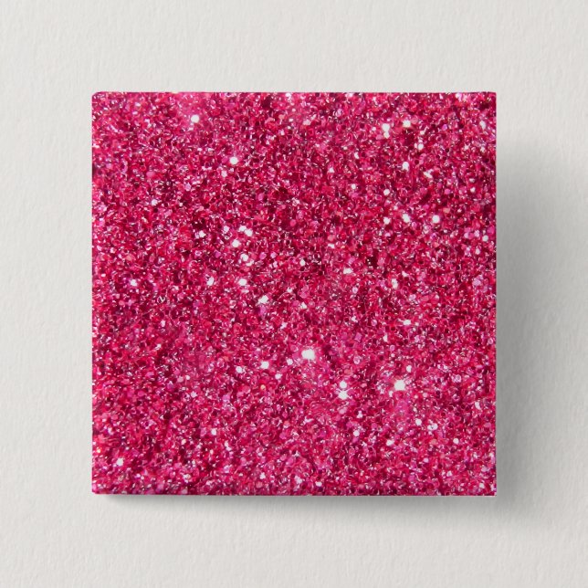 Glamour Hot Pink Glitter Button (Front)
