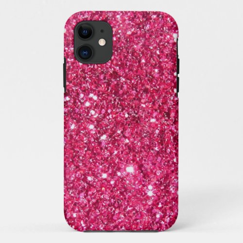 Glamour Hot Pink Glitter iPhone 11 Case