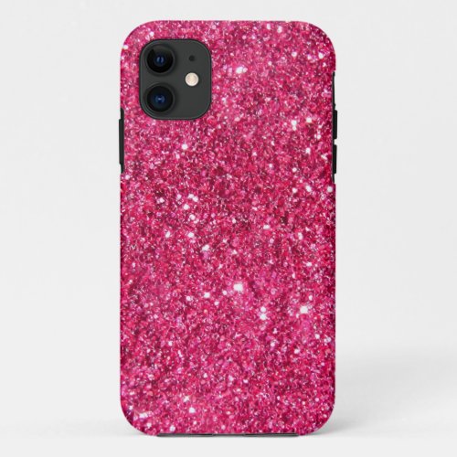 Glamour Hot Pink Glitter iPhone 11 Case