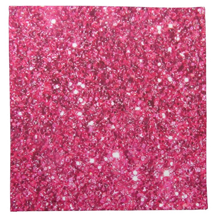 Glamour Hot Pink Glitter Cloth Napkin Zazzle