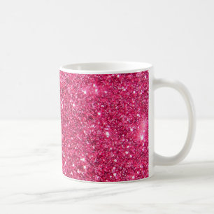 Glamour Hot Pink Glitter Coffee Mug