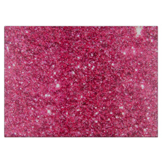 Glamour Hot Pink Glitter Cutting Board