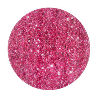 Glamour Hot Pink Glitter Cutting Board