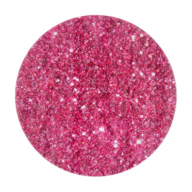 Glamour Hot Pink Glitter Cutting Board (Front)